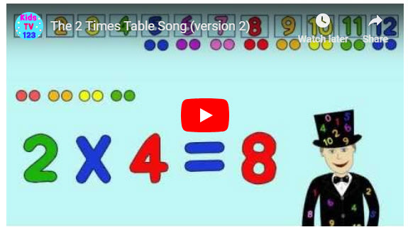 The 2 times table song