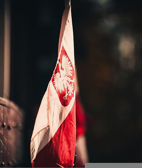 Polish flag with eagle