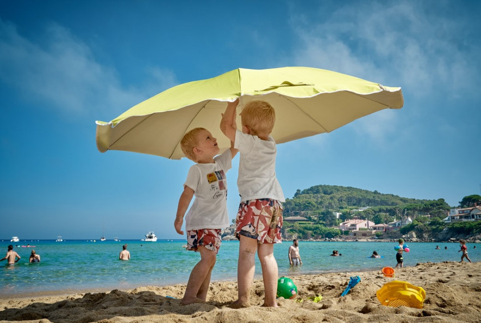 Summer beach children