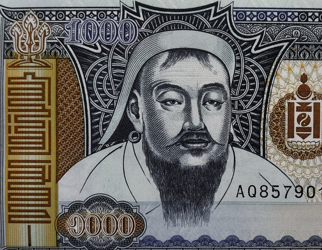Genghis Khan on banknote